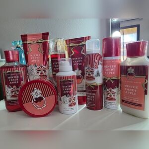 Bath & Body Works Winter Candy Apple Body Wash Set - Red and White